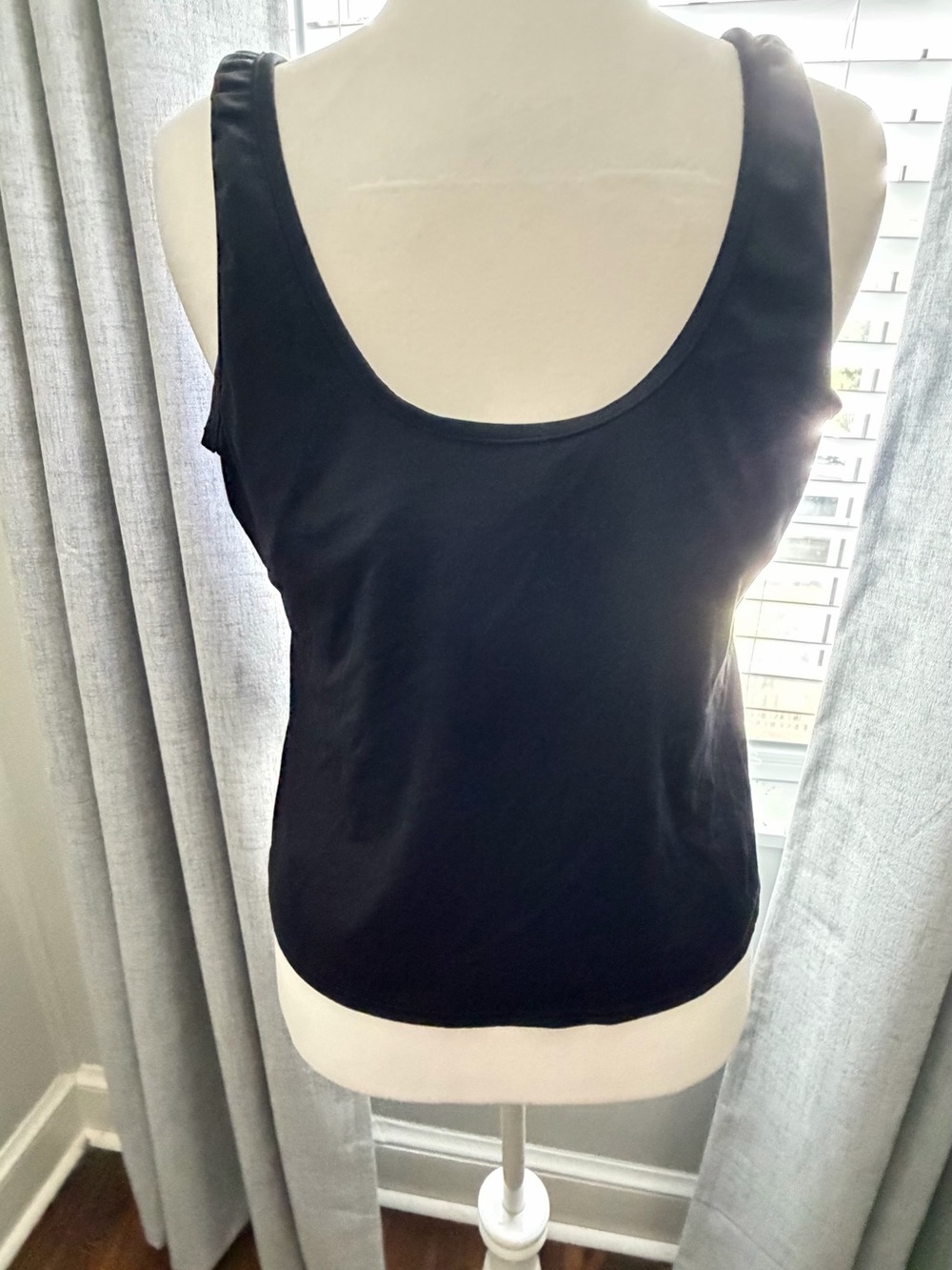 L.L. Bean Blue, Black & White Colorblock One-Piece Swim Top - Picture 3 of 6